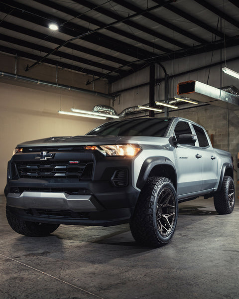 Chevrolet Colorado Trail Boss 4PLAY Wheels 4P06 Bronze 20x10 Rims 275x55x20 General Grabber Tires Stock Suspension