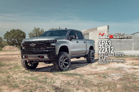 CHEVROLET SILVERADO 4PLAY WHEELS 4P63 G3 22X12 35X12.5X22 TOYO TIRES