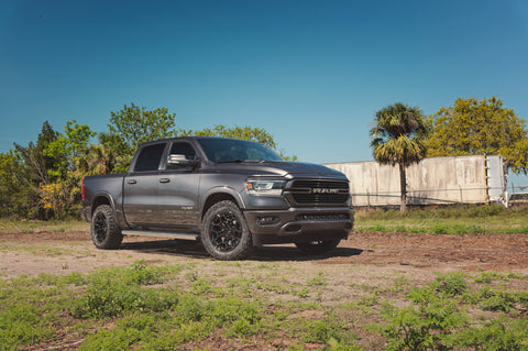 Ram 1500 DEFIANT Wheels Gloss Black DF03 20×9 33x12.5x20 Tire Stock Suspension