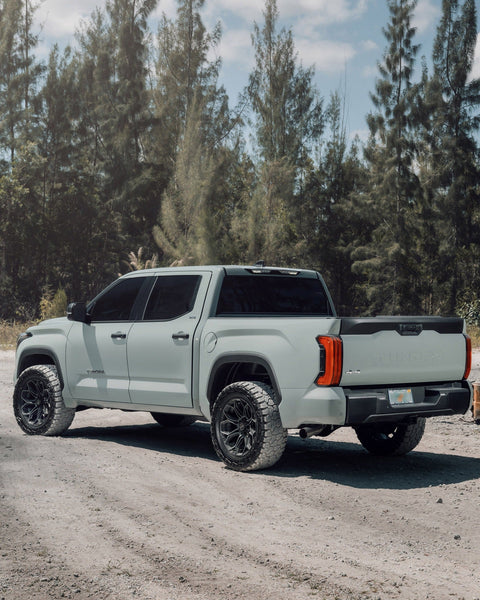 TOYOTA TUNDRA RIMS 4PLAY WHEELS 4P83 20X9 0 ET 33X12.5X20 FALKEN TIRES STOCK SUSPENSION