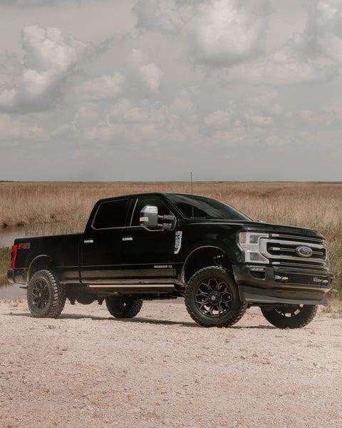 Ford F250 4PLAY Wheels 4P83 20x9-0 35x12.5x20 Mastercraft Tires 3.5 Inch Lift
