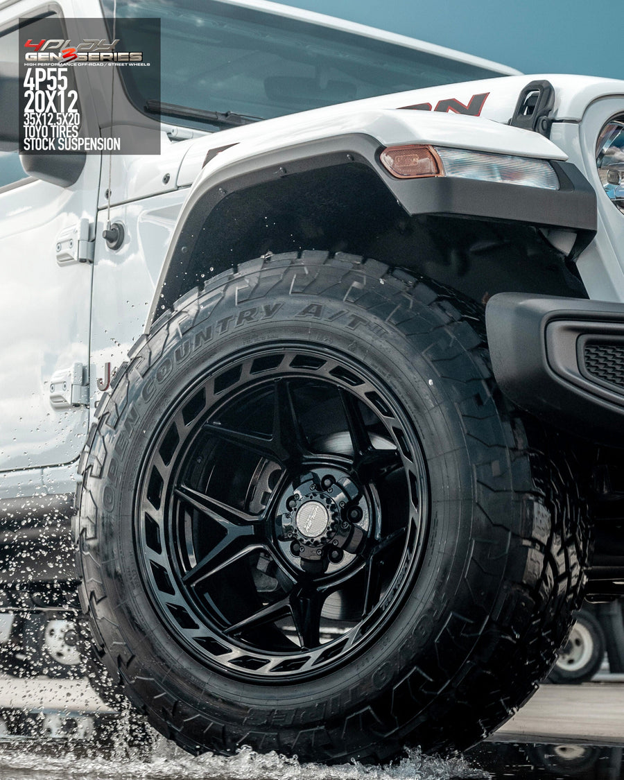 JEEP GLADIATOR 4PLAY WHEELS G3 4P55 20X12 35X12.5X20 NO LIFT