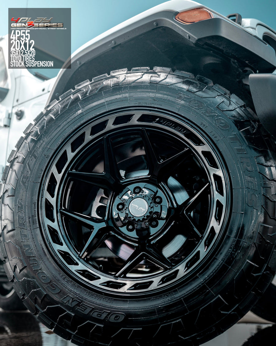 JEEP GLADIATOR 4PLAY WHEELS G3 4P55 20X12 35X12.5X20 NO LIFT