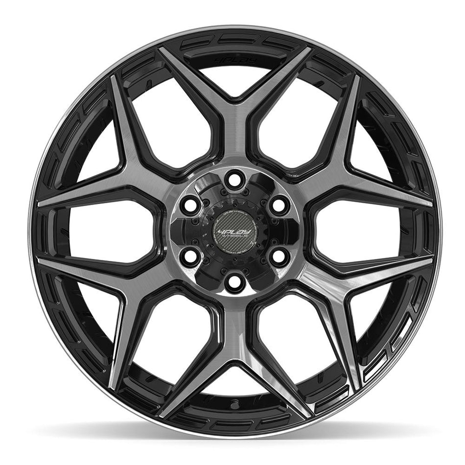 20x9 4P06 Gloss Black Brushed with Tinted Clear - 6x135 + 6x139.7 +0ET