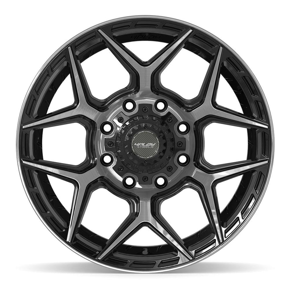 20x9 4P06 Gloss Black Brushed with Tinted Clear - 8x180 +0ET