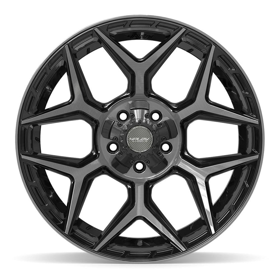 20x10 4P06 Gloss Black Brushed with Tinted Clear - 5x127 + 5x139.7 -18ET