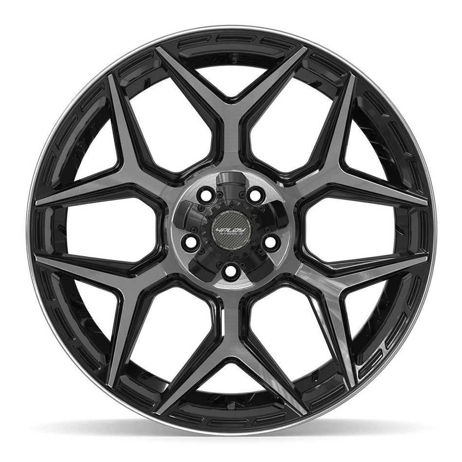 22x10 4P06 Gloss Black Brushed with Tinted Clear - 5x127 + 5x139.7 -18ET