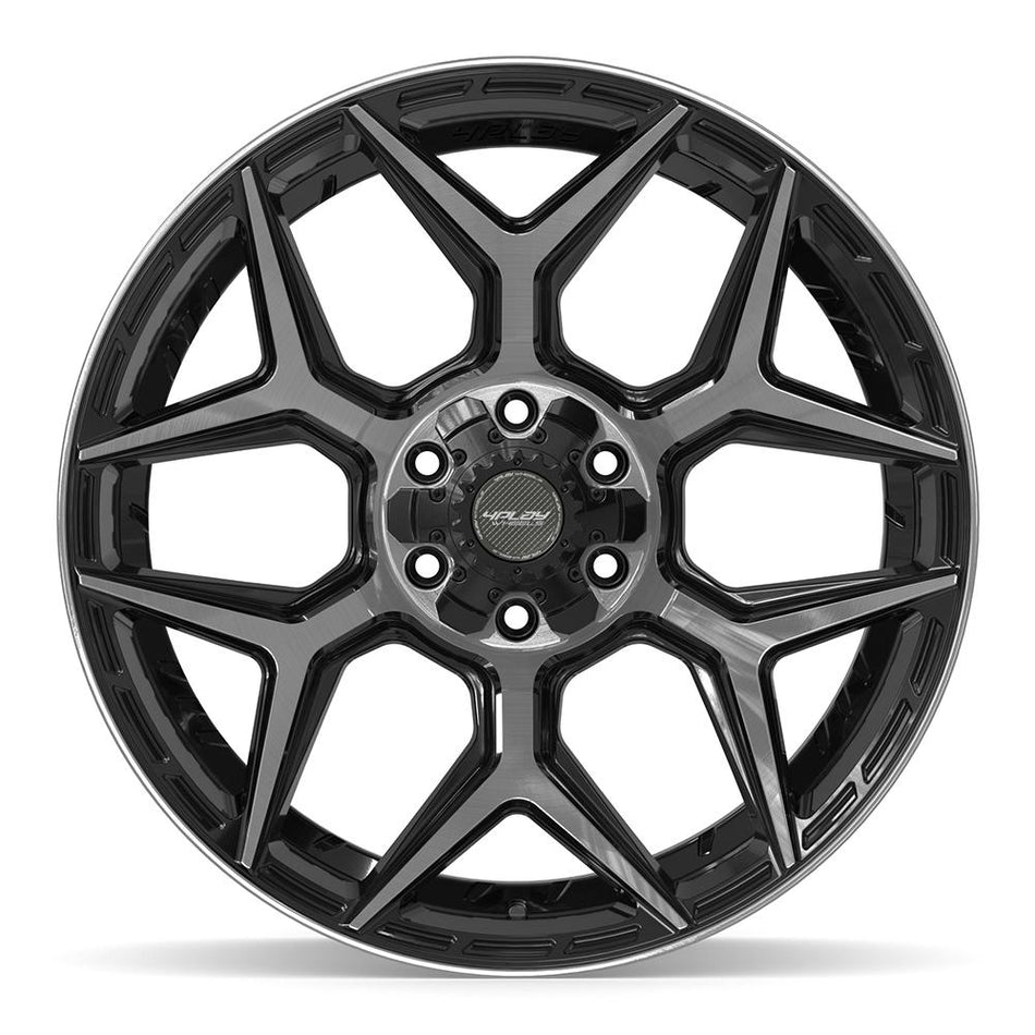 22x10 4P06 Gloss Black Brushed with Tinted Clear - 6x135 + 6x139.7 -18ET