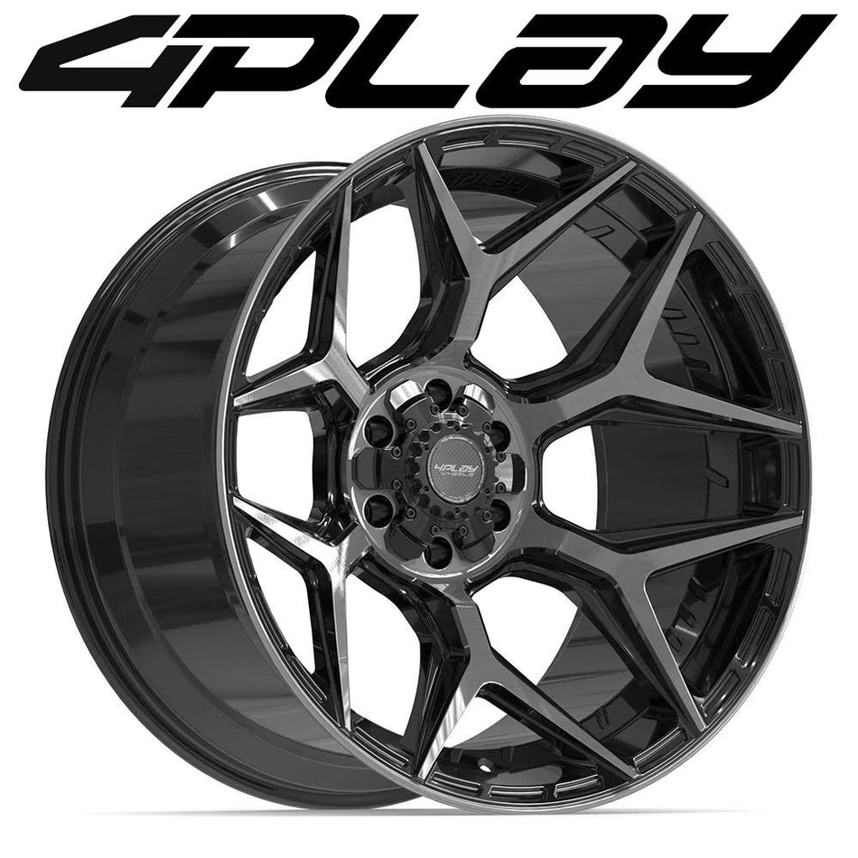 22x12 4P06 Gloss Black Brushed with Tinted Clear - 6x135 + 6x139.7 -44ET