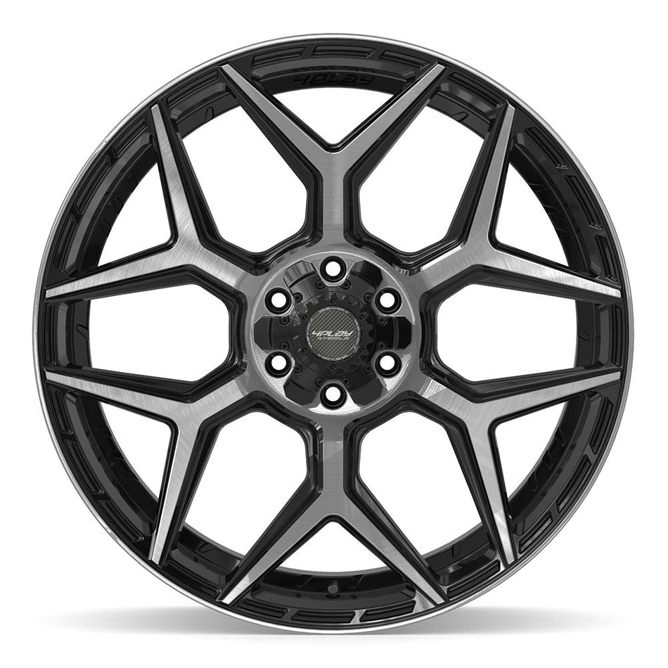 24x10 4P06 Gloss Black Brushed with Tinted Clear - 6x135 + 6x139.7 +18ET