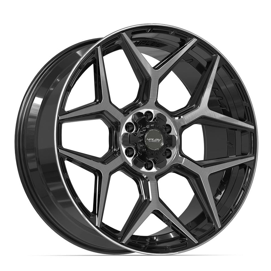 24x10 4P06 Gloss Black Brushed with Tinted Clear - 6x135 + 6x139.7 +18ET
