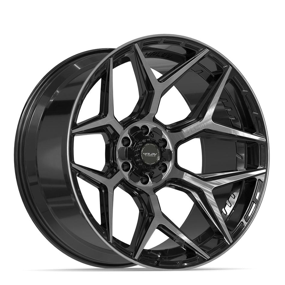 24x12 4P06 Gloss Black Brushed with Tinted Clear - 6x135 + 6x139.7 -44ET
