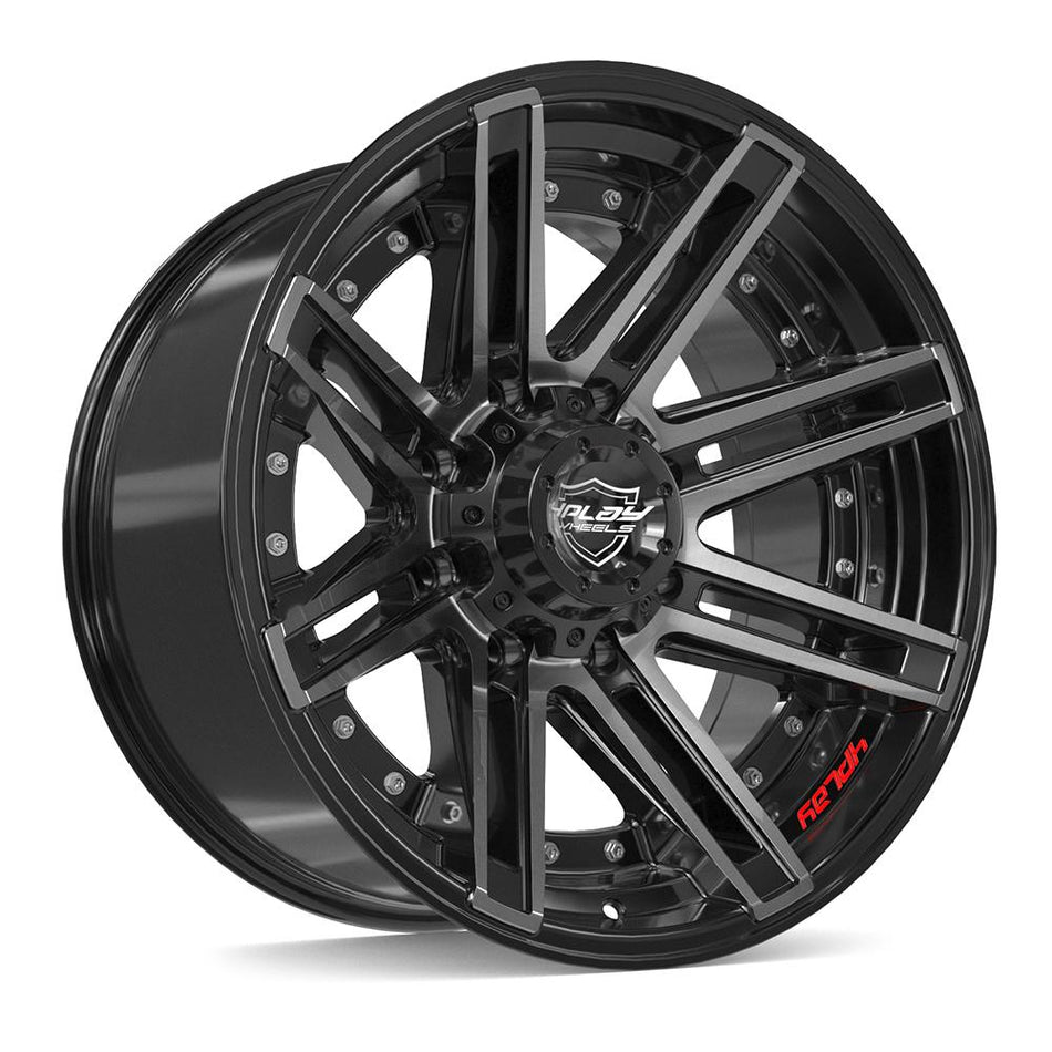 20x10 4P08 Gloss Black Brushed with Tinted Clear - 8x180 -24ET