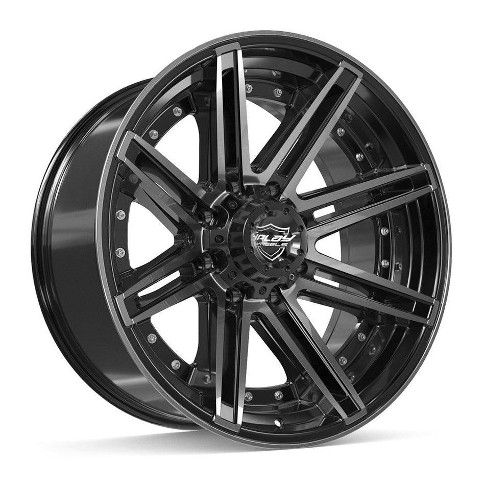 22x10 4P08 Gloss Black Brushed with Tinted Clear - 8x165.1 -24ET
