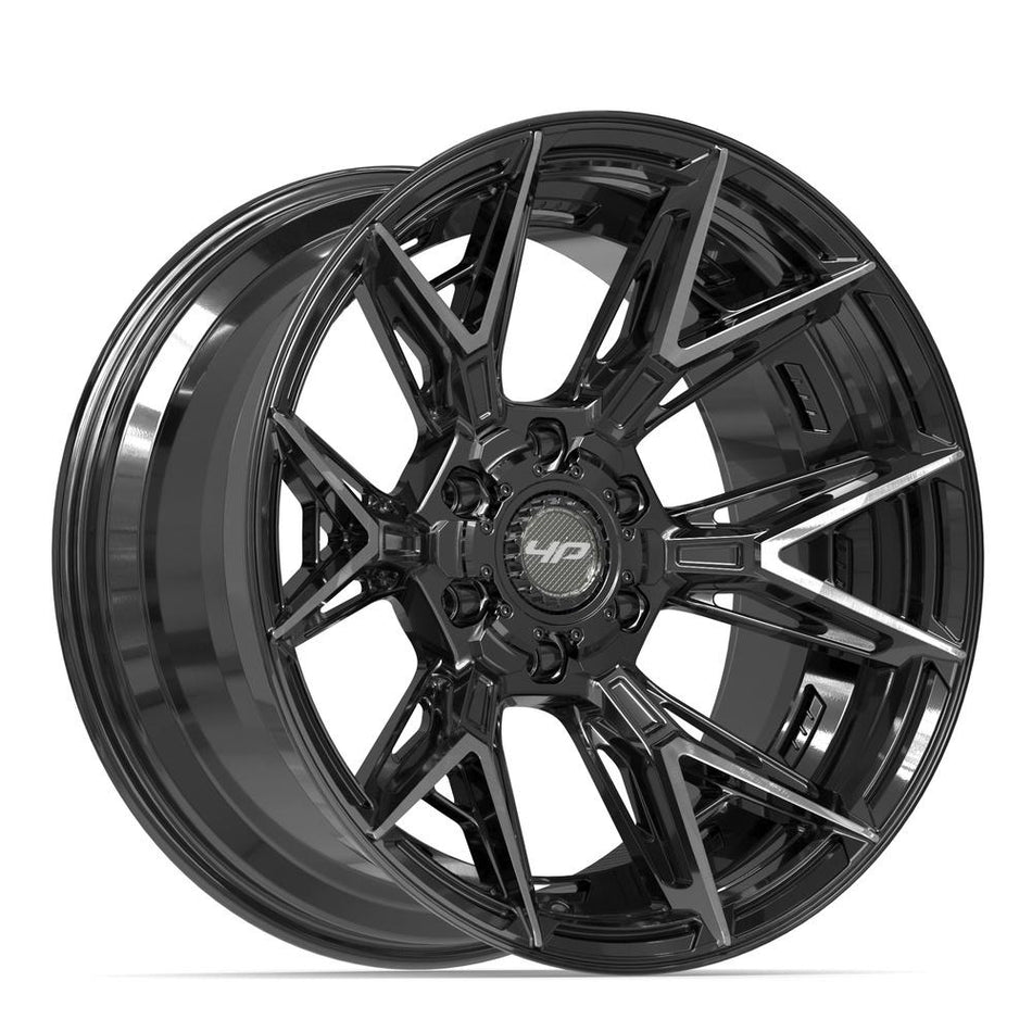 20x10 4P40 Gloss Black Brushed with Tinted Clear - 6x135 + 6x139.7 -18ET