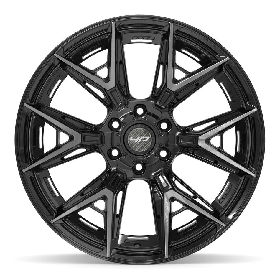 22x10 4P40 Gloss Black Brushed with Tinted Clear - 6x135 + 6x139.7 -18ET