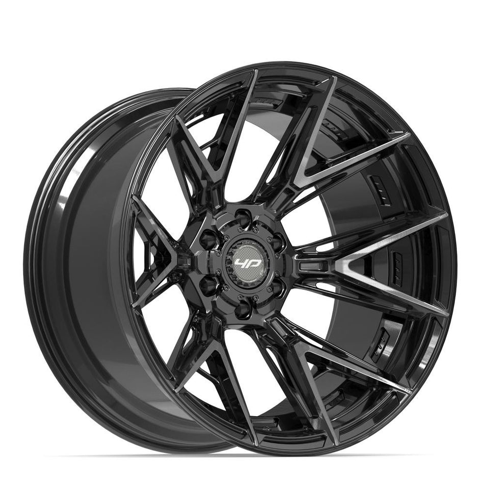 22x12 4P40 Gloss Black Brushed with Tinted Clear - 6x135 + 6x139.7 -44ET