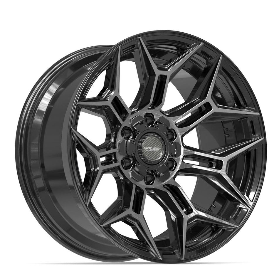 20x10 4P44 Gloss Black Brushed with Tinted Clear - 6x135 + 6x139.7 -18ET