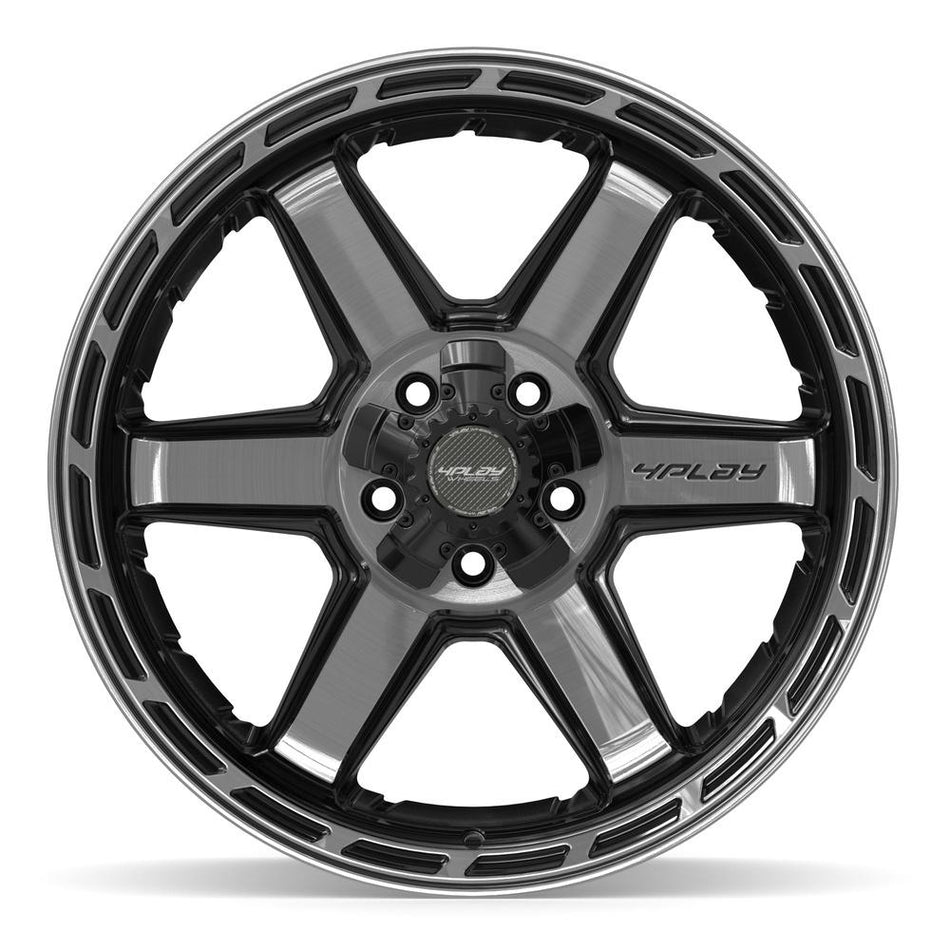 20x10 4P63 Gloss Black Brushed with Tinted Clear - 5x127 + 5x139.7 -18ET