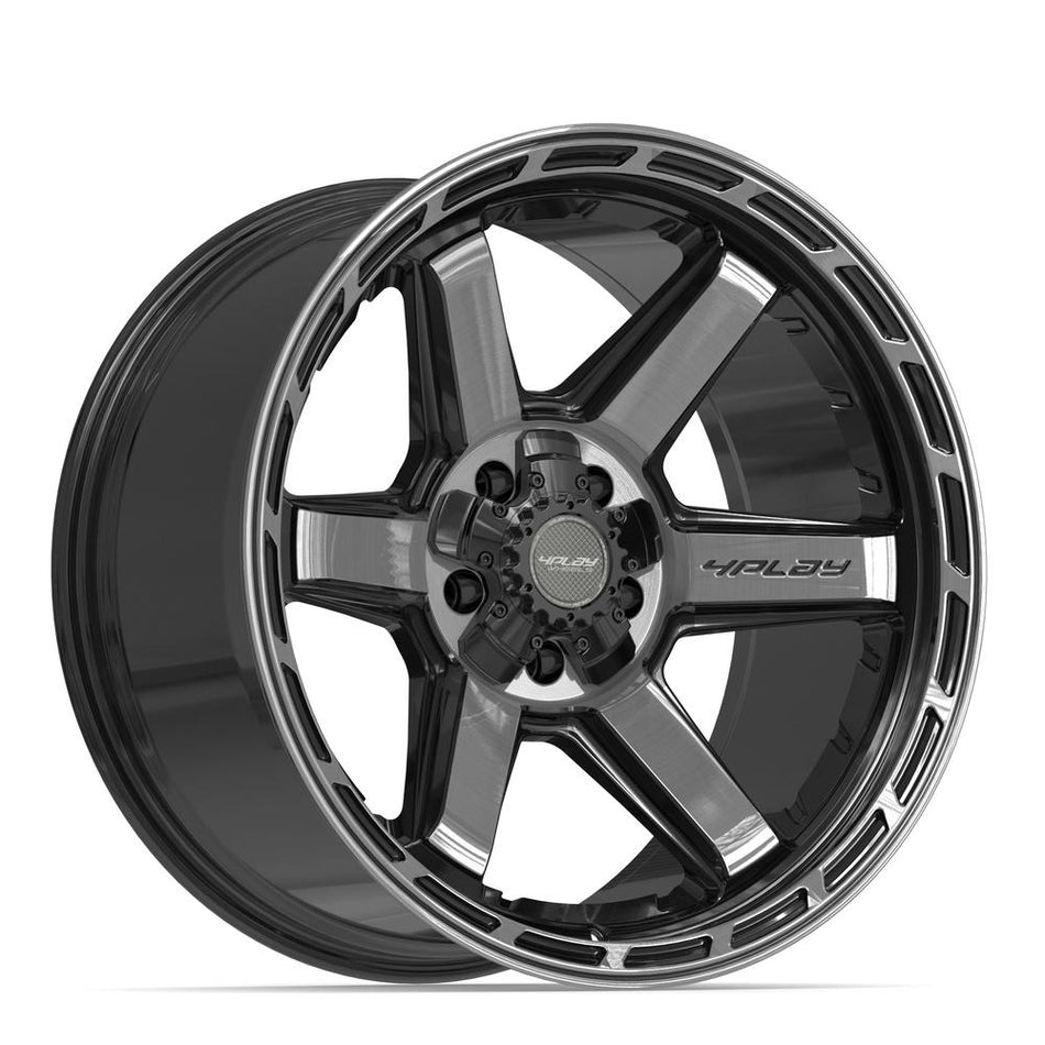 20x10 4P63 Gloss Black Brushed with Tinted Clear - 5x127 + 5x139.7 -18ET