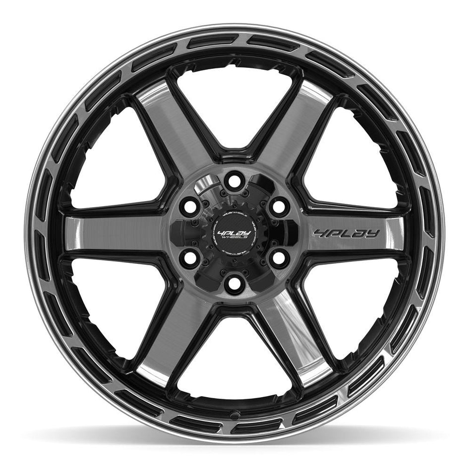 20x10 4P63 Gloss Black Brushed with Tinted Clear - 6x135 + 6x139.7 -18ET