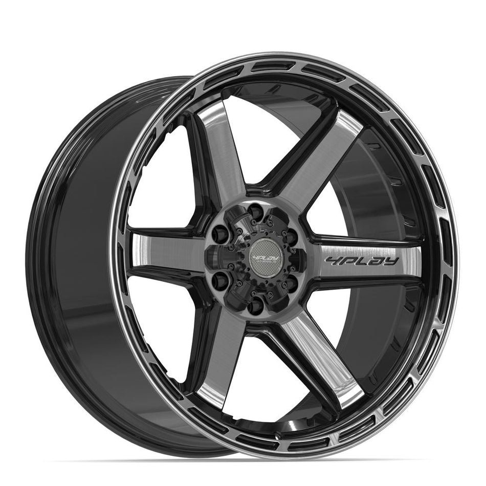 22x10 4P63 Gloss Black Brushed with Tinted Clear - 6x135 + 6x139.7 -18ET