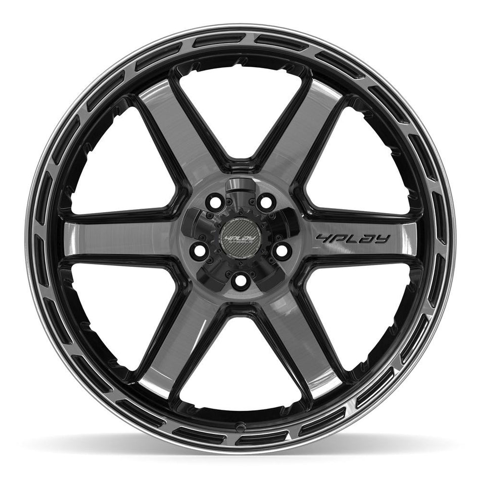 22x12 4P63 Gloss Black Brushed with Tinted Clear - 5x127 + 5x139.7 -44ET