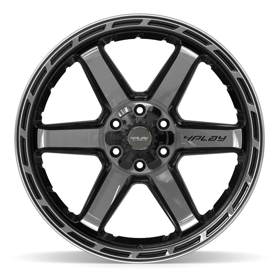 22x12 4P63 Gloss Black Brushed with Tinted Clear - 6x135 + 6x139.7 -44ET