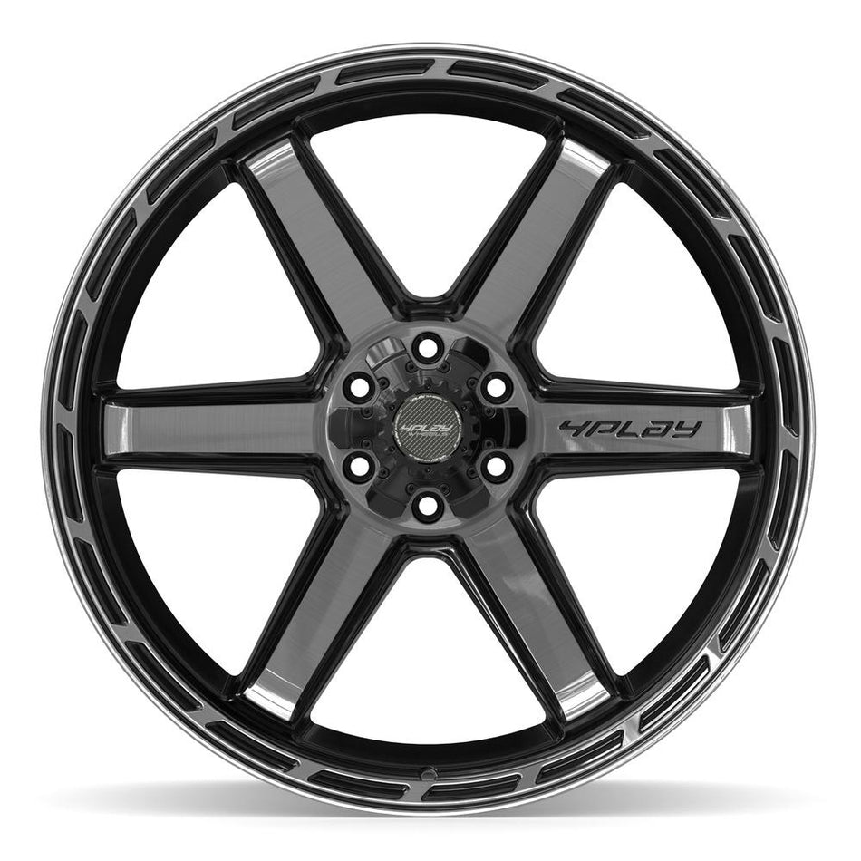 24x12 4P63 Gloss Black Brushed with Tinted Clear - 6x135 + 6x139.7 -44ET