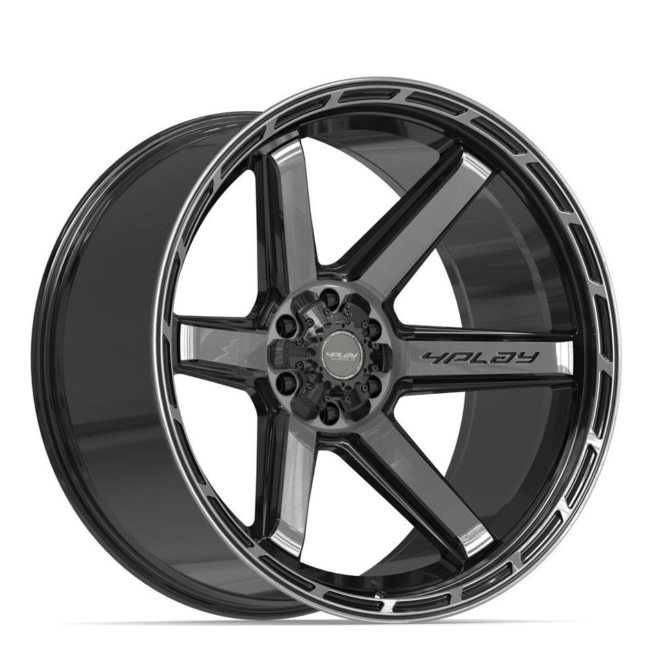 24x12 4P63 Gloss Black Brushed with Tinted Clear - 6x135 + 6x139.7 -44ET