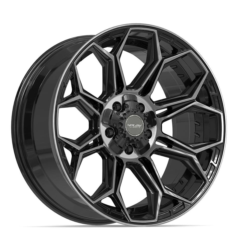 20x9 4P83 Gloss Black Brushed with Tinted Clear - 5x127 + 5x139.7 +0ET