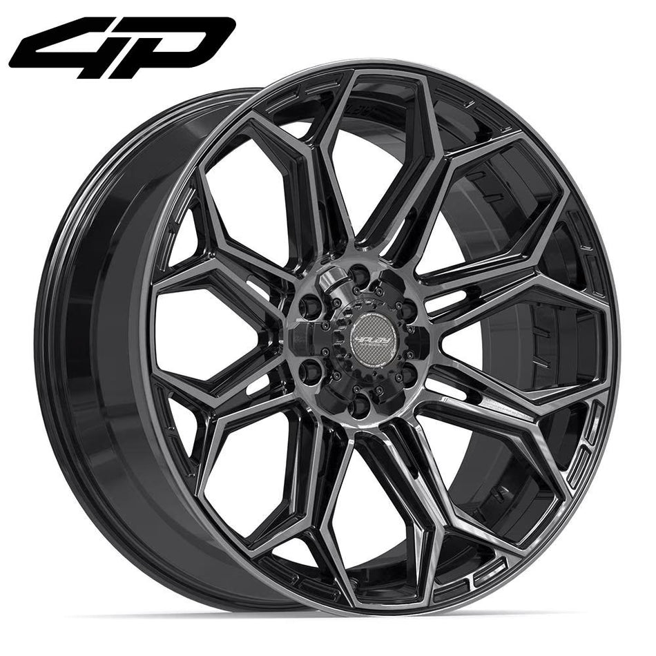 22x9 4P83 Gloss Black Brushed with Tinted Clear - 6x135 + 6x139.7 +12ET