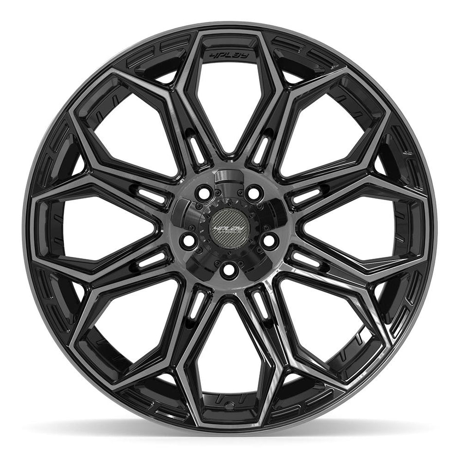 22x10 4P83 Gloss Black Brushed with Tinted Clear - 5x127 + 5x139.7 -18ET