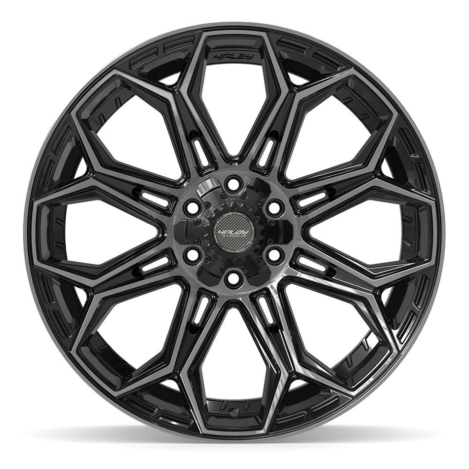22x10 4P83 Gloss Black Brushed with Tinted Clear - 6x135 + 6x139.7 -18ET