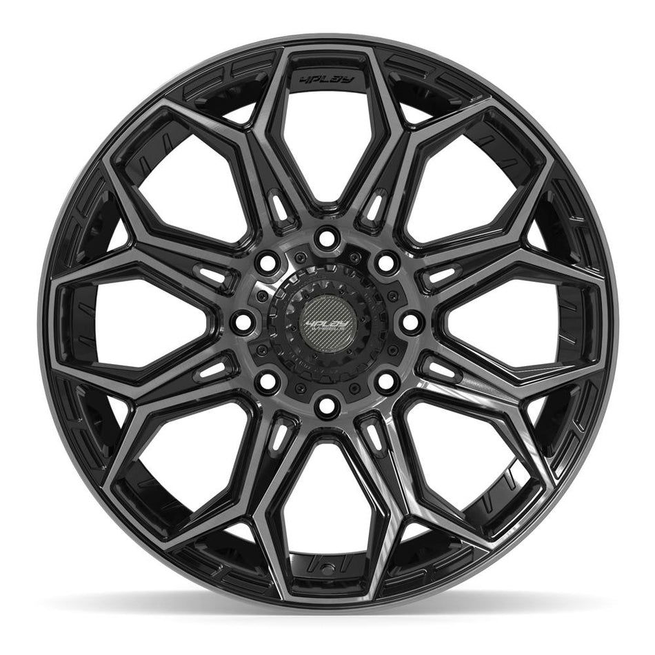 22x10 4P83 Gloss Black Brushed with Tinted Clear - 8x165.1 -18ET