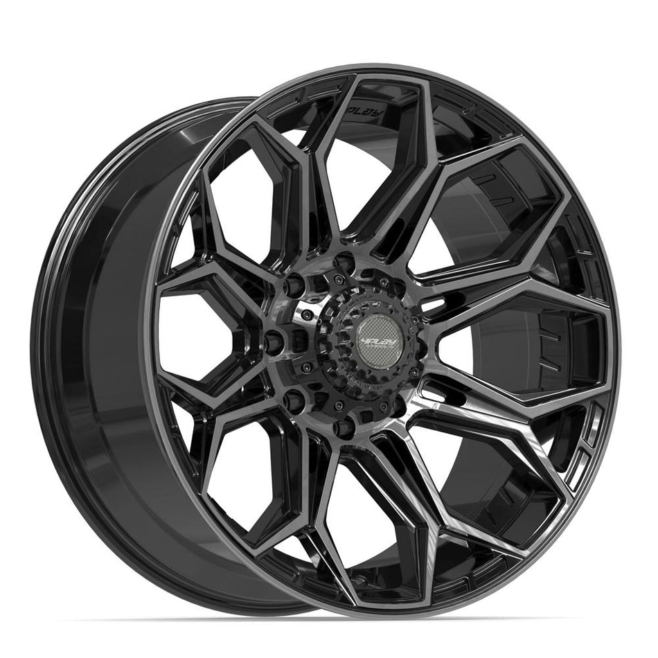 22x10 4P83 Gloss Black Brushed with Tinted Clear - 8x165.1 -18ET