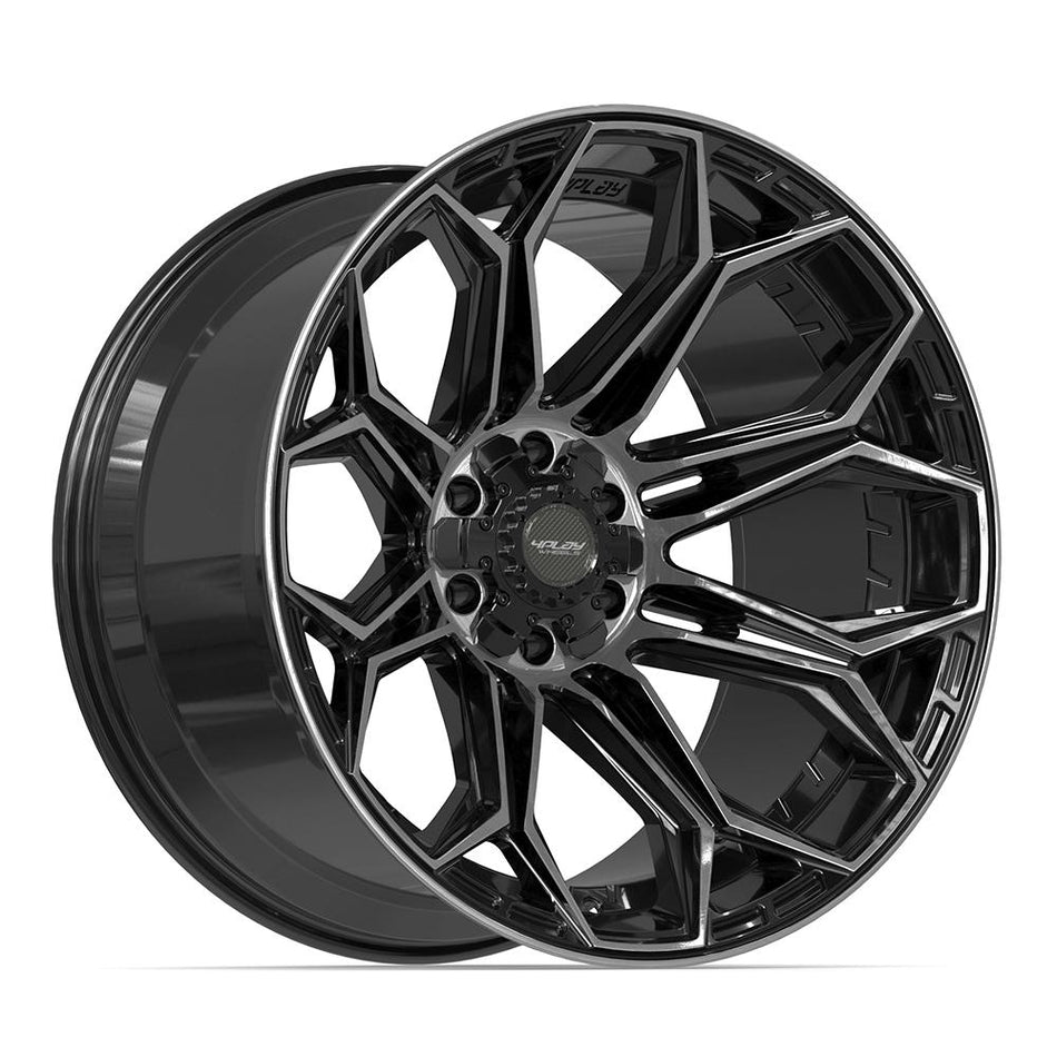 22x12 4P83 Gloss Black Brushed with Tinted Clear - 6x135 + 6x139.7 -44ET