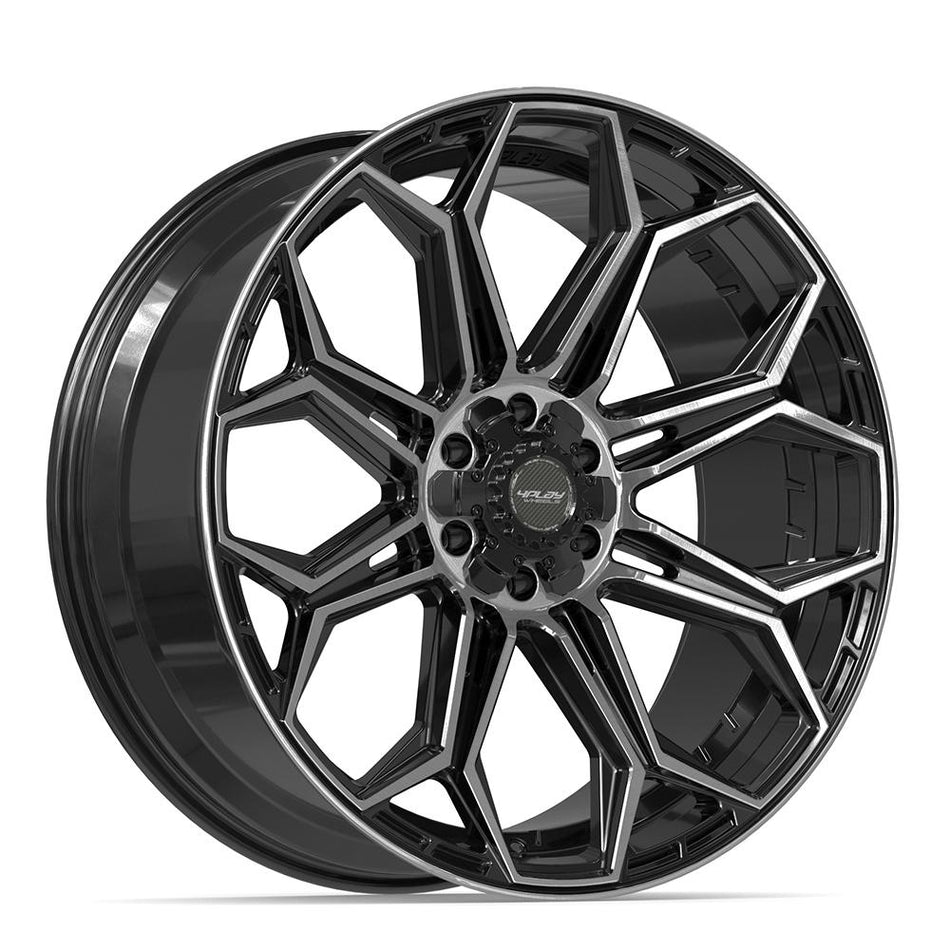 24x10 4P83 Gloss Black Brushed with Tinted Clear - 6x135 + 6x139.7 +18ET