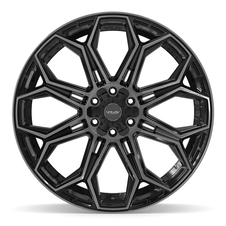 24x12 4P83 Gloss Black Brushed with Tinted Clear - 6x135 + 6x139.7 -44ET