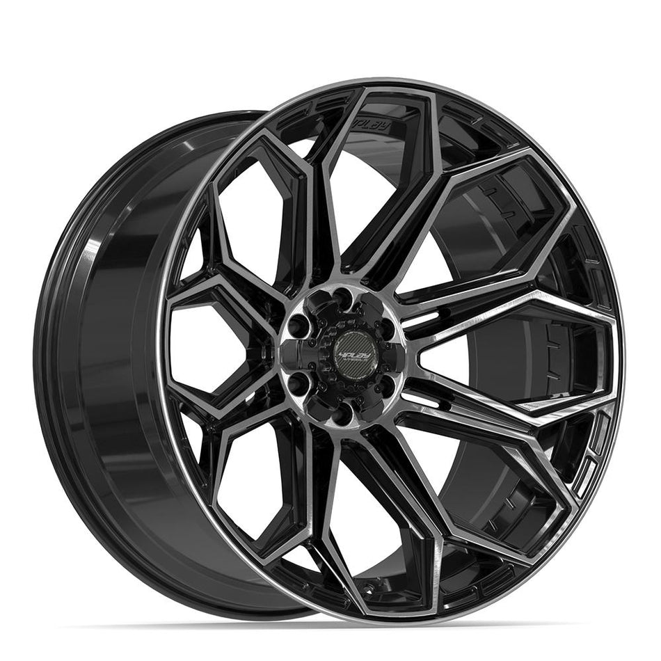 24x12 4P83 Gloss Black Brushed with Tinted Clear - 6x135 + 6x139.7 -44ET