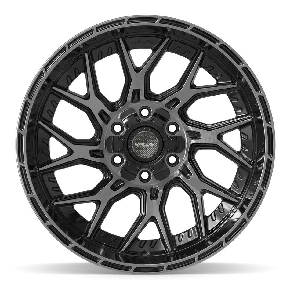 20x10 4PL28 Gloss Black Brushed with Tinted Clear - 6x135 + 6x139.7 -18ET