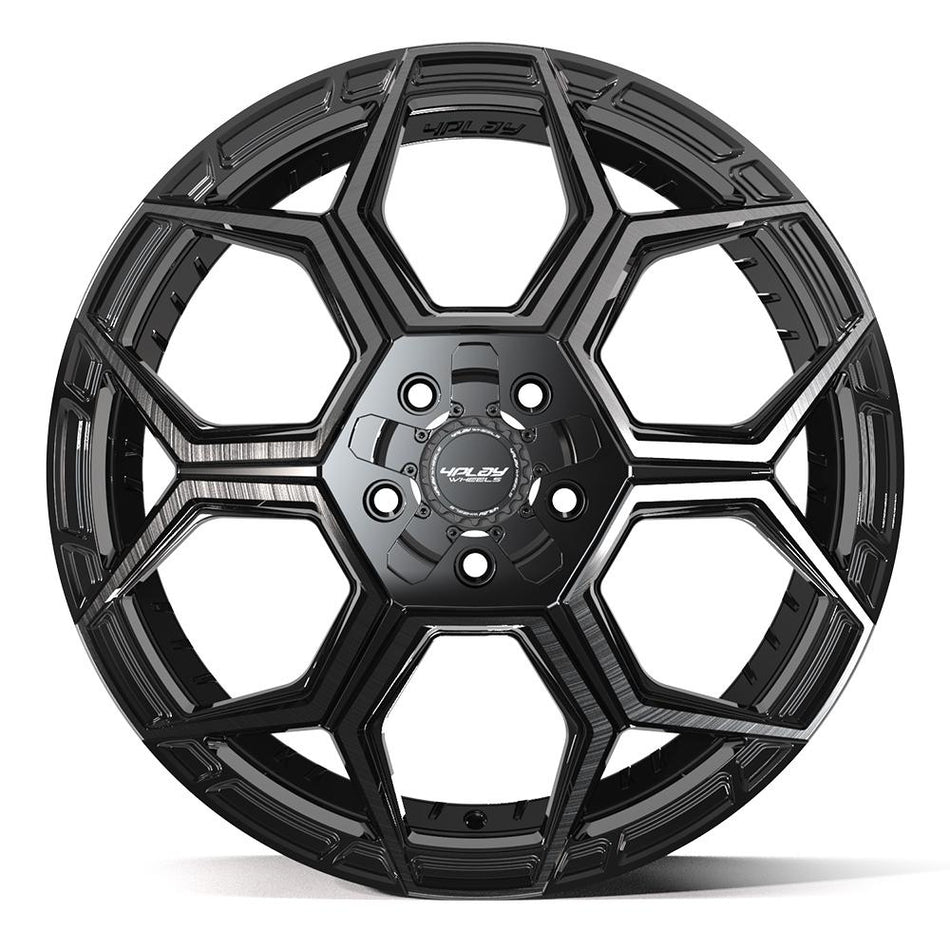 20x9 4PS26 Gloss Black Brushed with Tinted Clear - 5x127 + 5x139.7 -6ET
