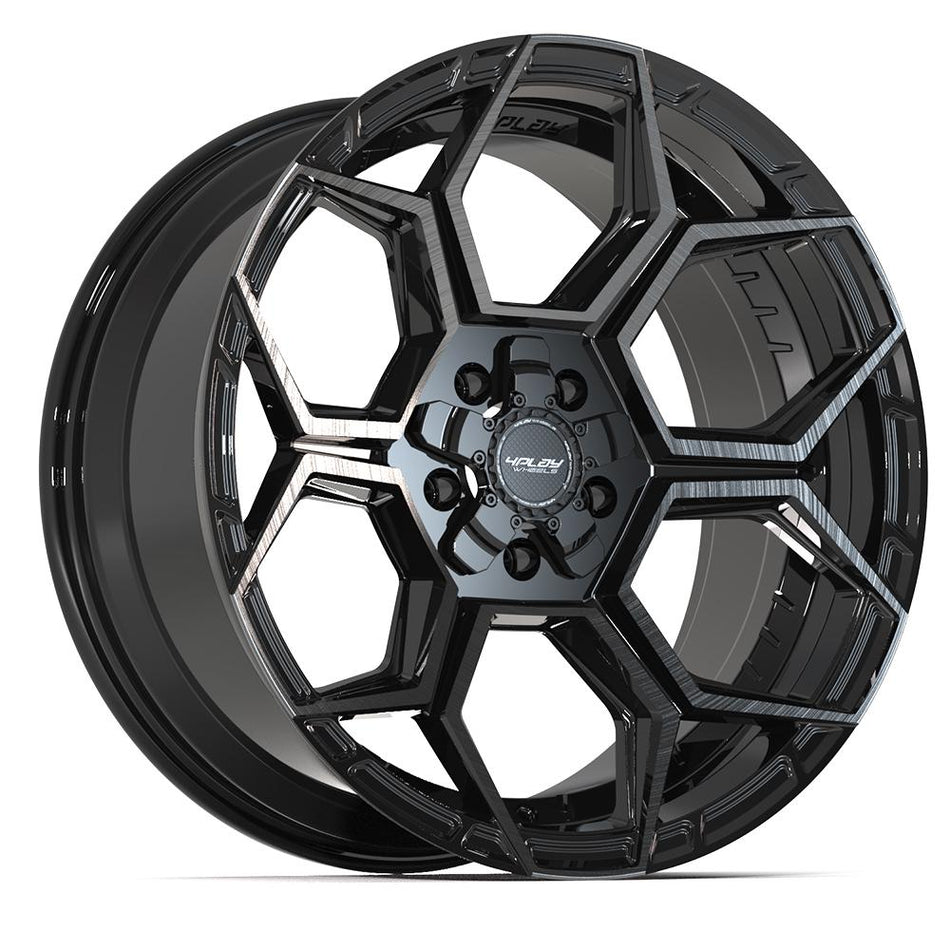 20x9 4PS26 Gloss Black Brushed with Tinted Clear - 5x127 + 5x139.7 -6ET