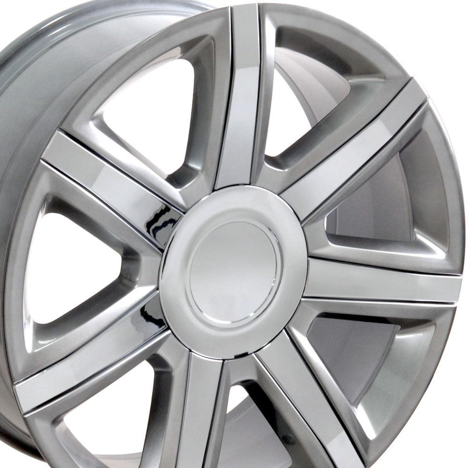 22x9 CA87 Gloss Hyper Silver with Chrome Insert - 6x139.7 +31ET