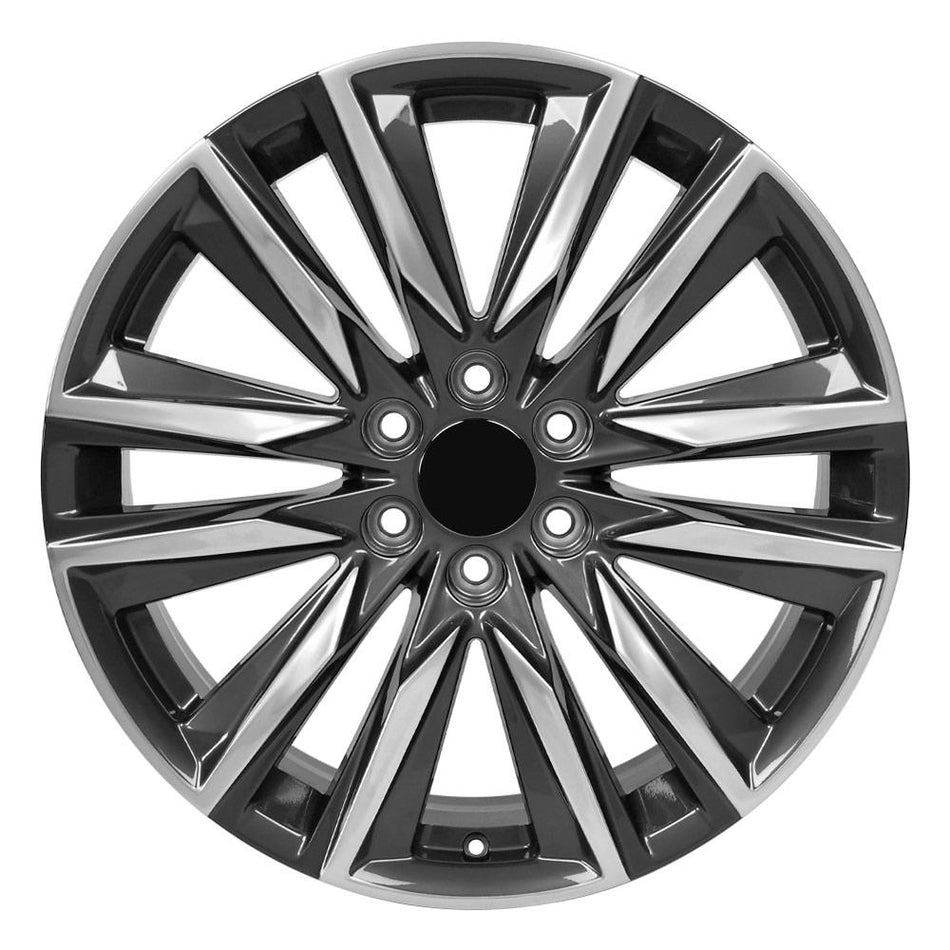 22x9 CA91 Gloss Gunmetal with Polished Face - 6x139.7 +28ET