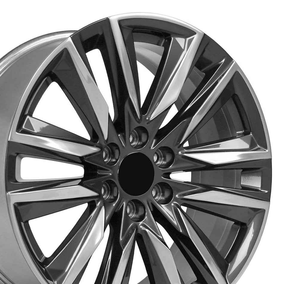22x9 CA91 Gloss Gunmetal with Polished Face - 6x139.7 +28ET