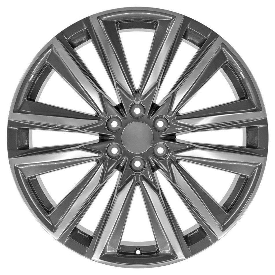24x10 CA91 Gloss Gunmetal with Polished Face - 6x139.7 +28ET