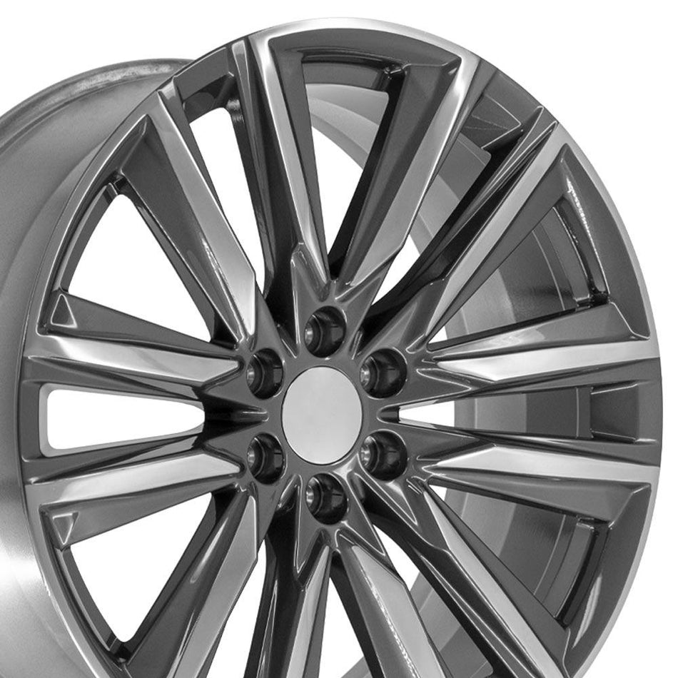 24x10 CA91 Gloss Gunmetal with Polished Face - 6x139.7 +28ET