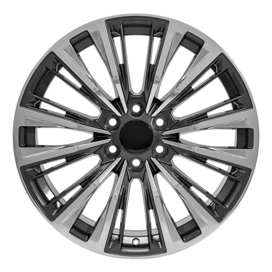 22x9 CA93 Gloss Gunmetal with Polished Face - 6x139.7 +28ET
