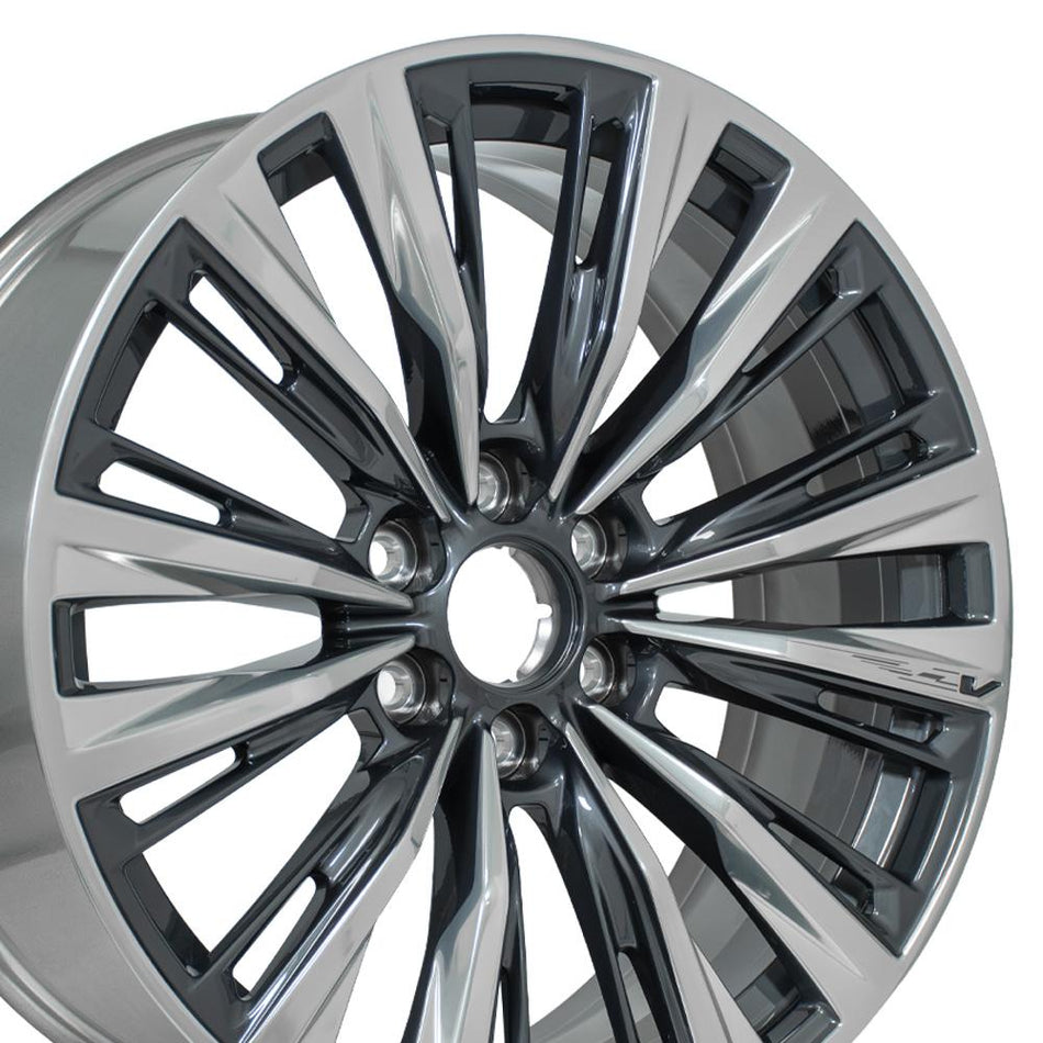 22x9 CA93 Gloss Gunmetal with Polished Face - 6x139.7 +28ET
